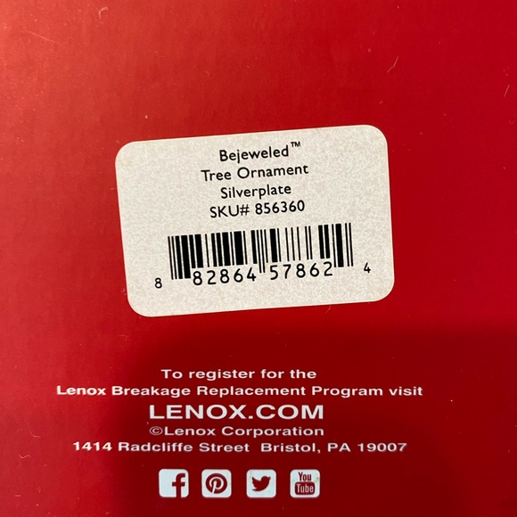 LENOX Bejeweled Silver Plated Red Heart Christmas Ornaments 3🎄 - Picture 5 of 6